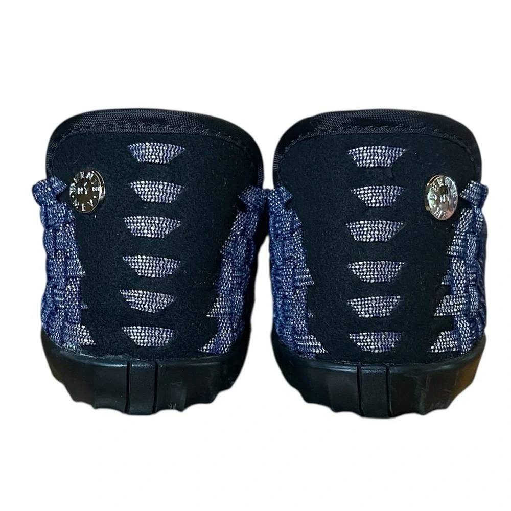 BERNIE MEV Catwalk Ballet Flats Woven Stretch Navy Shimmer Women US 6.5 EU 37